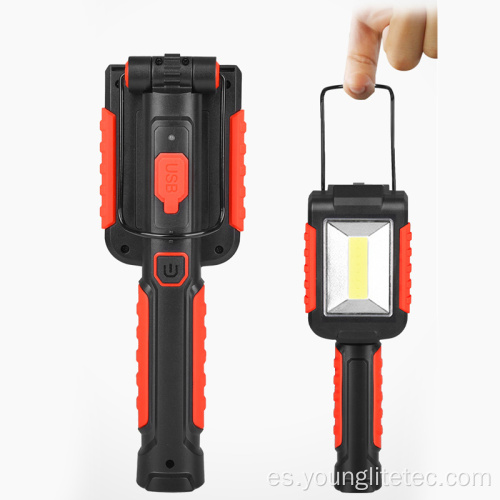 Luz de trabajo plegable magnética recargable de mano flexible